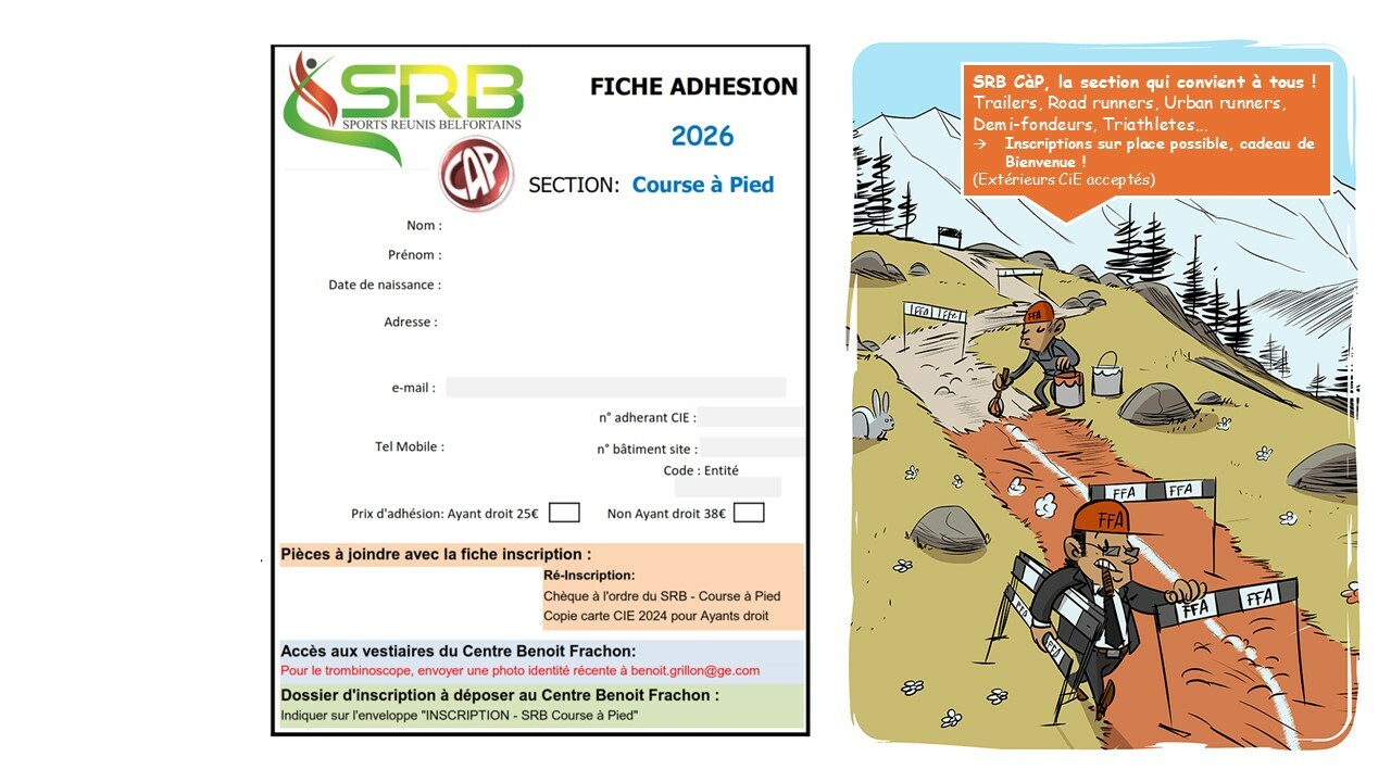 Fiche adhésion / renouvellement section SRB CàP saison 2026-2027
