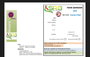 Fiche adhésion section SRB CàP saison 2024-2025